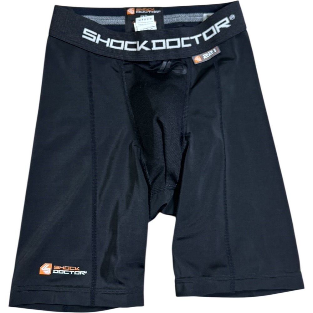 Shock‎ Doctor 221  Black Compression Shorts Boys Large 221 With Cup